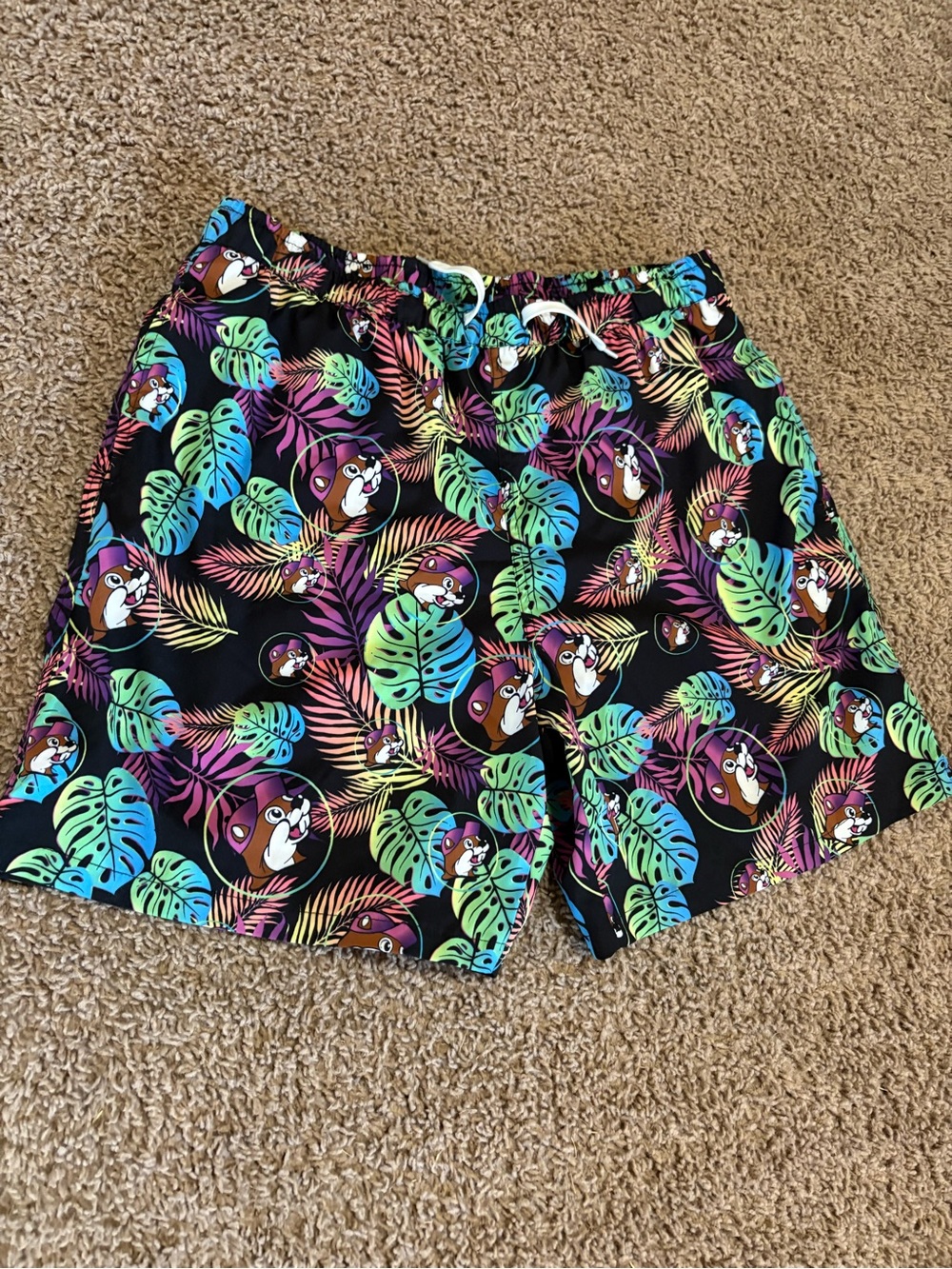Buc-ee’s Men’s XL Tropical Multicolor Print Swim Shorts 🩳🩳🩳
